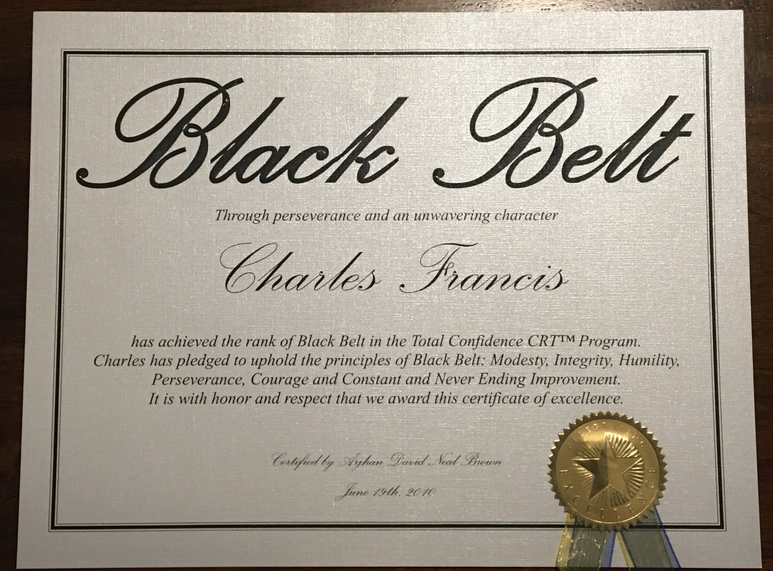 black belt cert