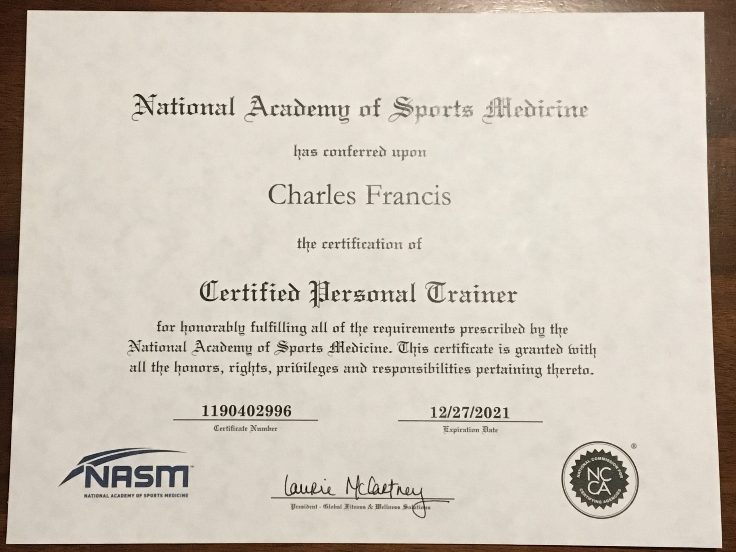 old nasm cert
