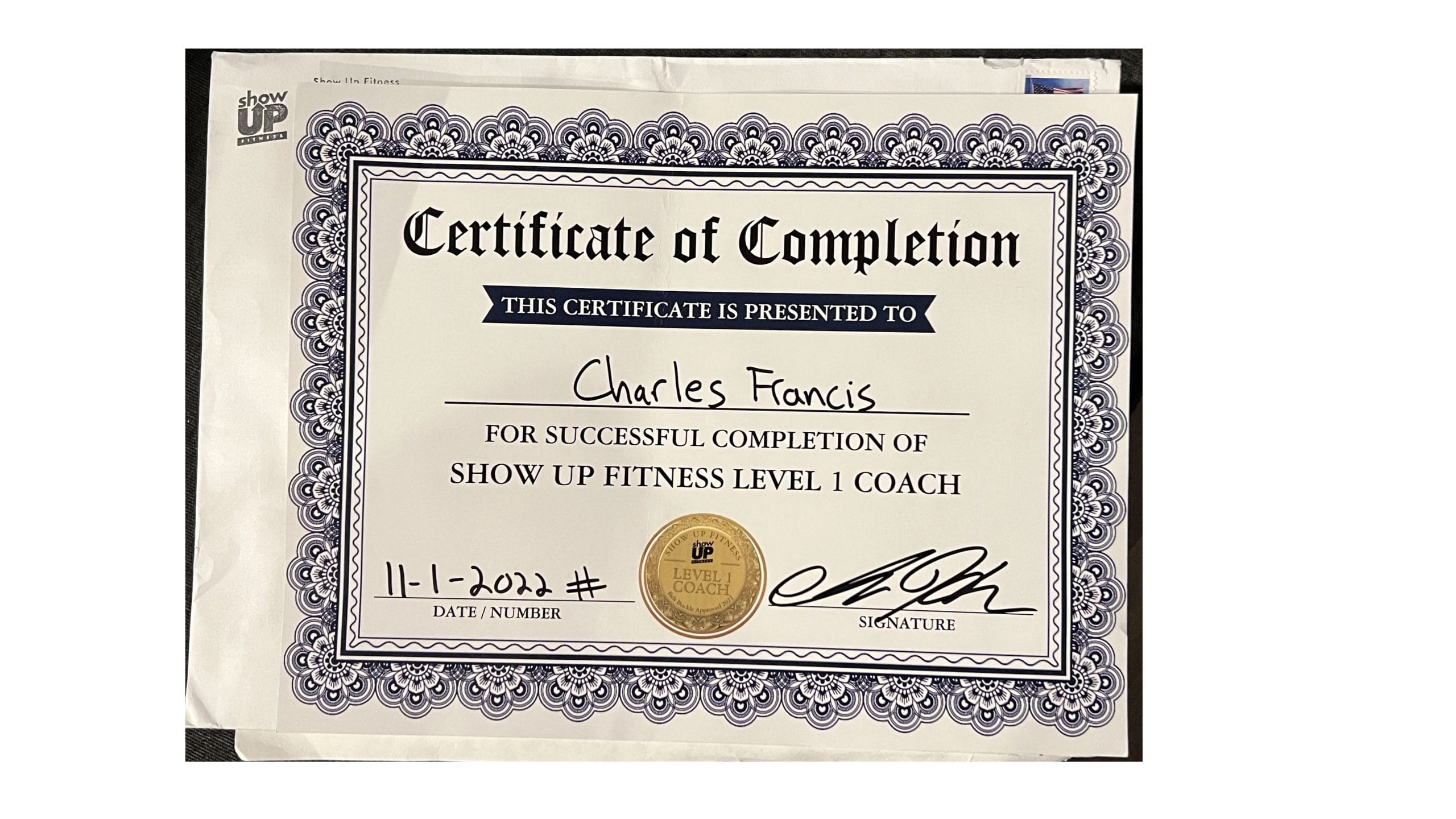 show up fitness cert